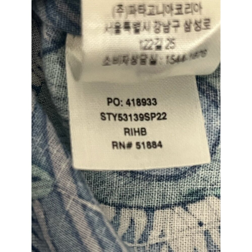 Patagonia Men's L Camp Shirt Seashell Shell Anenome Ocean Top Blue Green - Picture 8 of 8